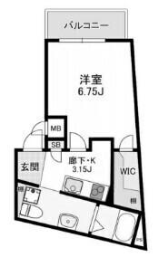 THE CITY 塩屋(1K/1階)の間取り写真