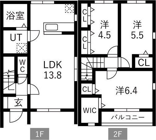 GRAND TERRACE 野々下(3LDK/1階)の間取り写真