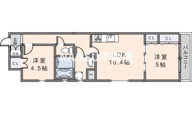 フォレストクリエオーレ枚岡弐番館(1SLDK/3階)の間取り写真