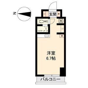 アソルティ東二番丁レジデンス(ワンルーム/9階)の間取り写真