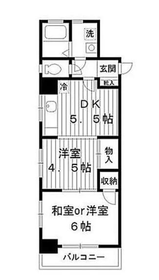 豊玉屋ビル(2DK/2階)の間取り写真