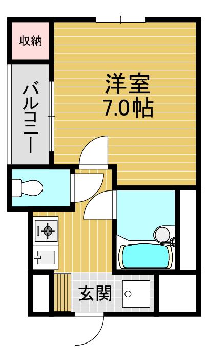 ルミエールS(1K/3階)の間取り写真