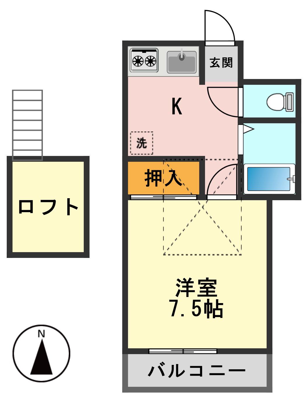 第一斉藤コーポ(1K/2階)の間取り写真