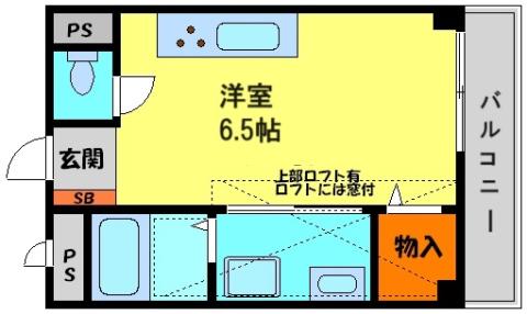 吉永ビル鼓が滝駅前(1K/5階)の間取り写真