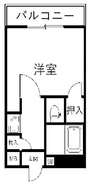コモテリアK&M(1K/3階)の間取り写真