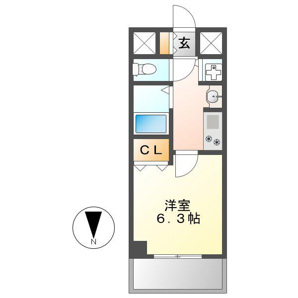 プレサンス大須観音駅前サクシード(1K/7階)の間取り写真