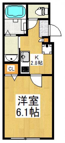LAVIE AKITSU(1K/3階)の間取り写真