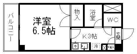 グレイスハイツ長町(1K/5階)の間取り写真