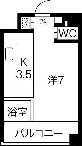 クレイタスパークIII(ワンルーム/2階)の間取り写真