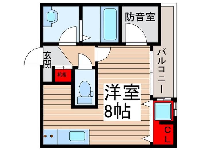SKリデンテIV(ワンルーム/2階)の間取り写真