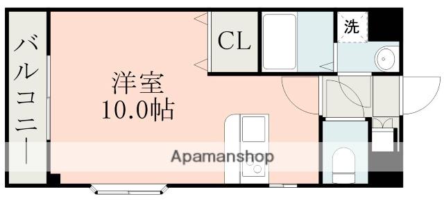 ヒルサイドガーデンII(ワンルーム/2階)の間取り写真