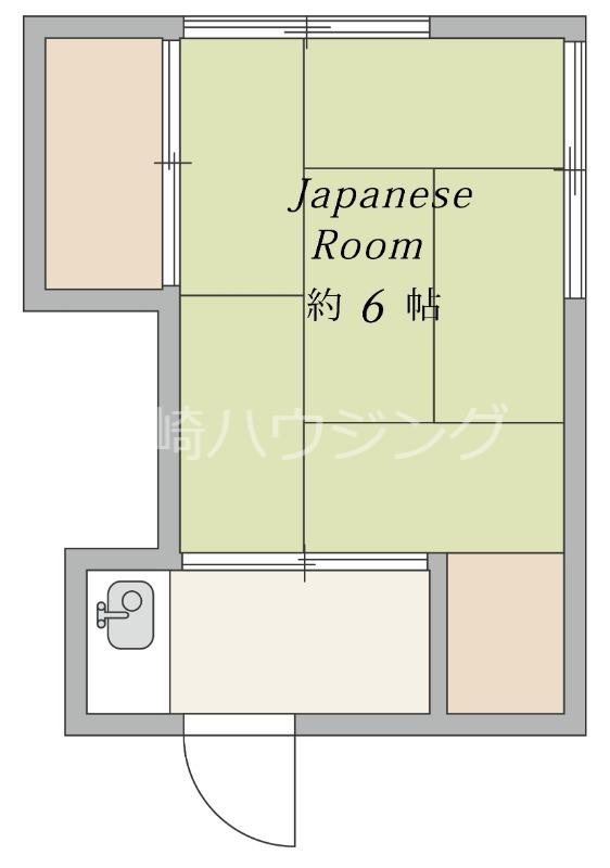 天海荘(1K/2階)の間取り写真