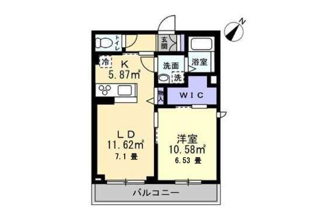 SCENEII(1LDK/3階)の間取り写真