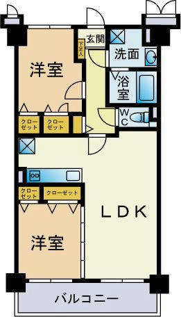 ネオジェラーモIII(2LDK/5階)の間取り写真