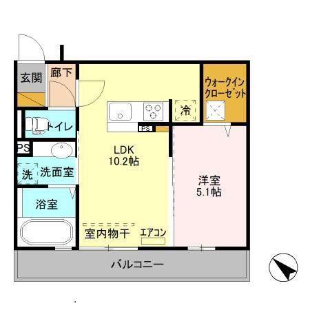 メゾン・ド・ボヌール(1LDK/1階)の間取り写真
