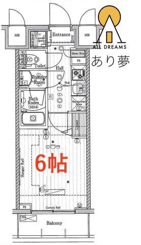 リライア吉野町III(1K/11階)の間取り写真