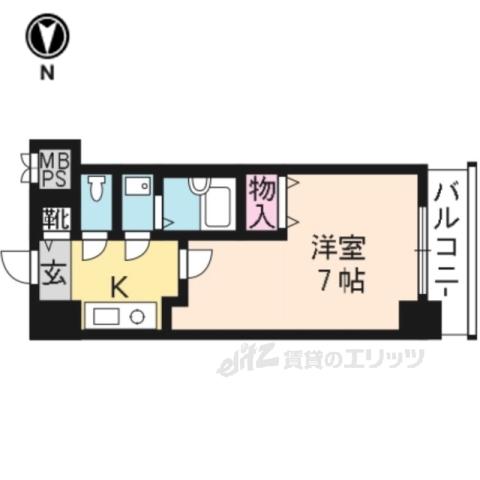 ライオンズマンション京都河原町第3(1K/3階)の間取り写真