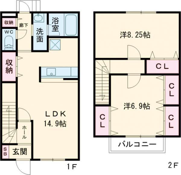 サンコート原町(2LDK/1階)の間取り写真