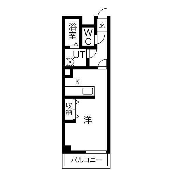 ハミングバード(ワンルーム/1階)の間取り写真