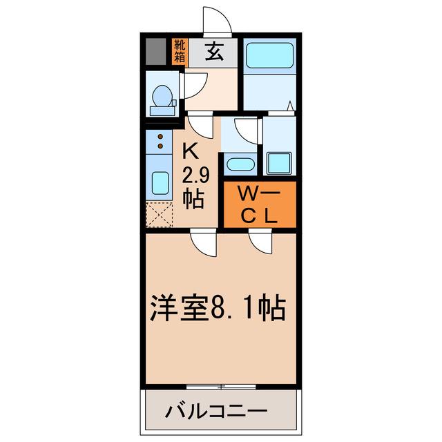 レジデンス若宮(1K/3階)の間取り写真