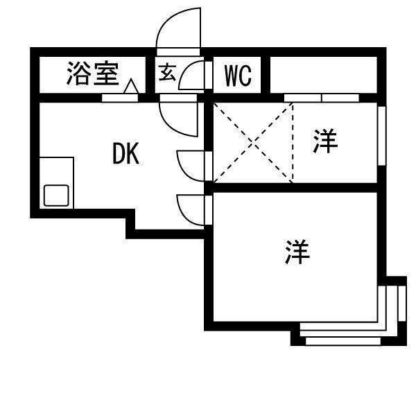 TS札幌(1K/2階)の間取り写真