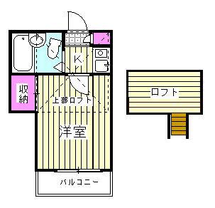 ティアコート芝富士(1K/1階)の間取り写真