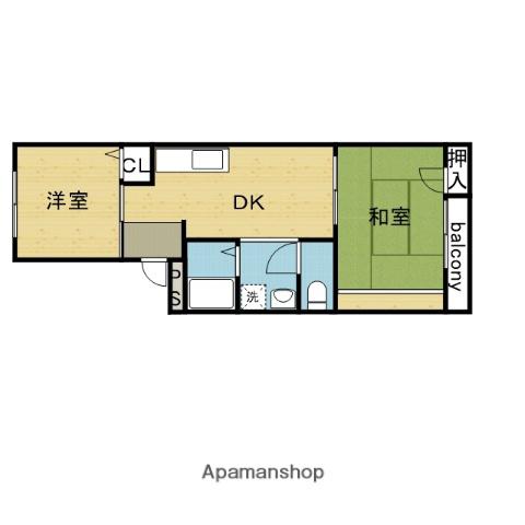 大池メゾン(2DK/3階)の間取り写真