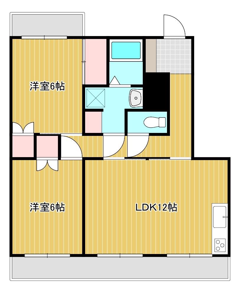ヴェラコール(2LDK/3階)の間取り写真