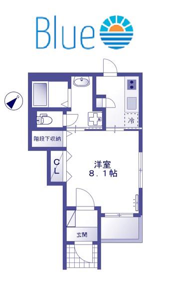 GRAND RIVIEREII(1K/1階)の間取り写真