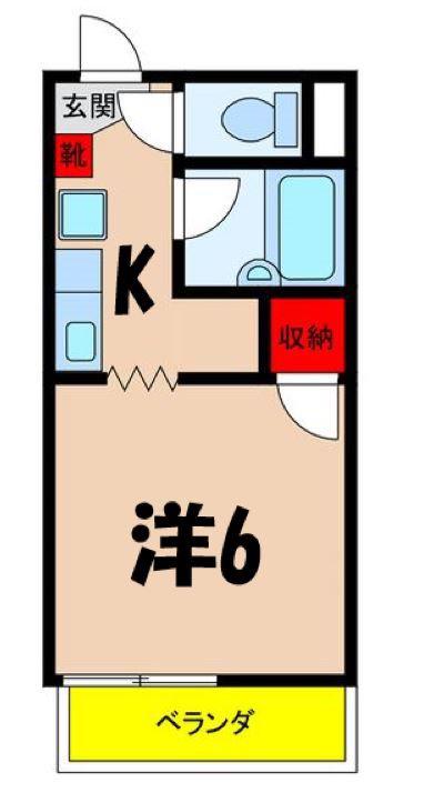 サープラス恵比寿(1K/2階)の間取り写真