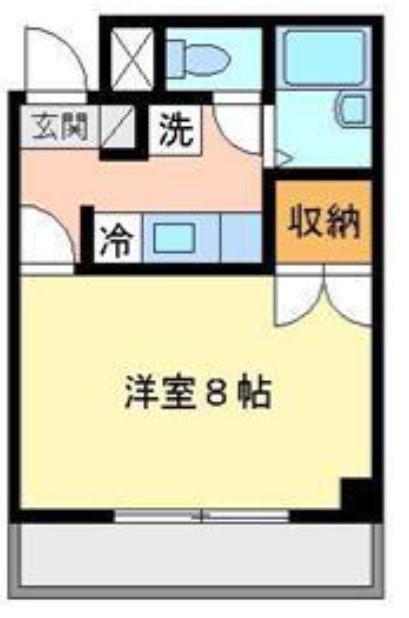 サーティフォービル(1K/2階)の間取り写真