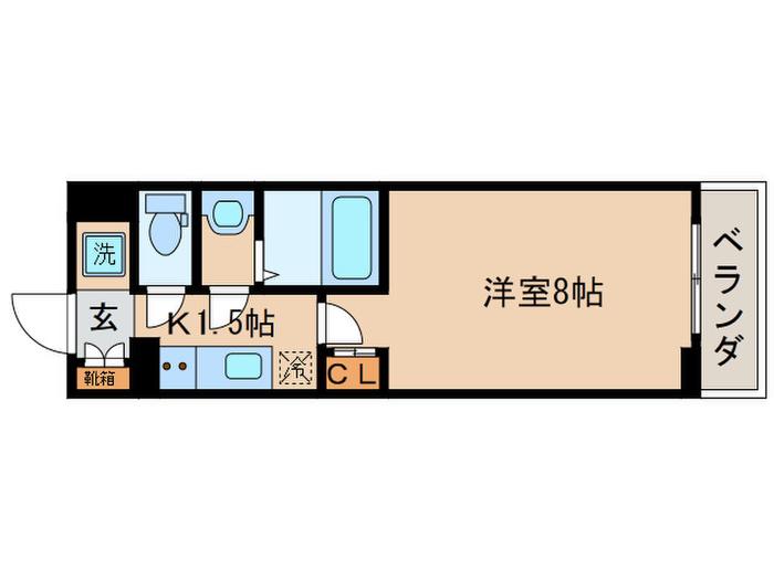 ブライストン大宅(1K/2階)の間取り写真