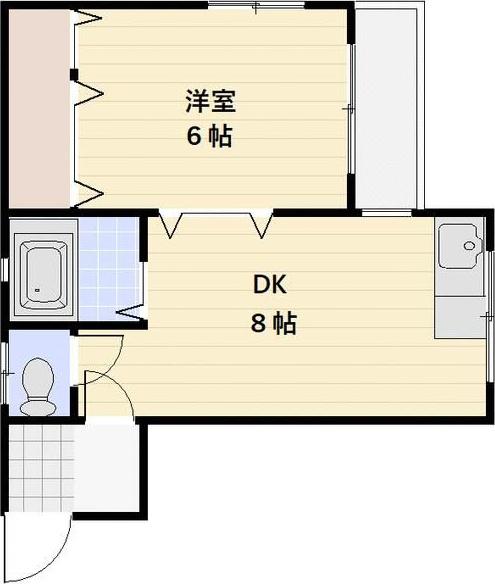 プチメゾン中央林間(1DK/2階)の間取り写真
