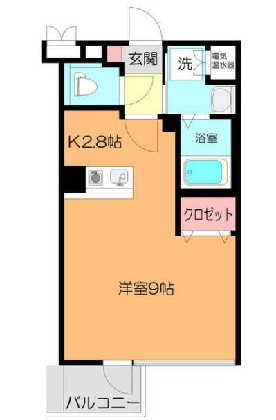 ラ・プラージュ(ワンルーム/2階)の間取り写真