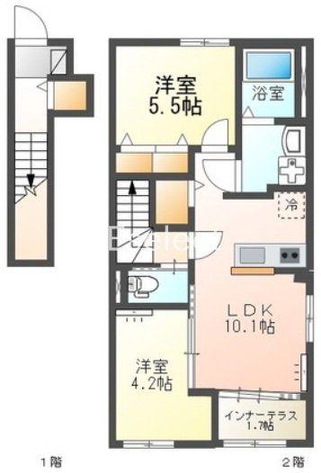 ISOLA(2LDK/2階)の間取り写真