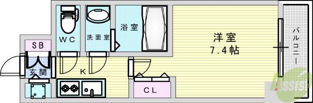 W-STYLE新大阪(1K/11階)の間取り写真
