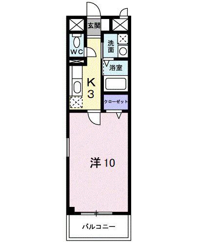 ブリックハウス(1K/2階)の間取り写真