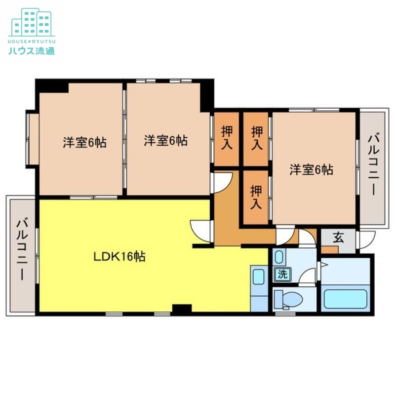 MTマンション(3LDK/5階)の間取り写真