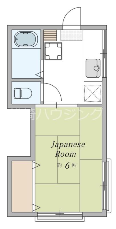 貝森ハイツ(1K/2階)の間取り写真