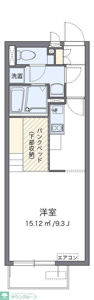 ミランダYK月見台(ワンルーム/2階)の間取り写真