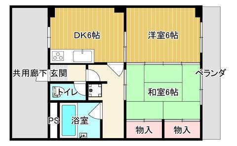 メゾン山文II(2DK/3階)の間取り写真