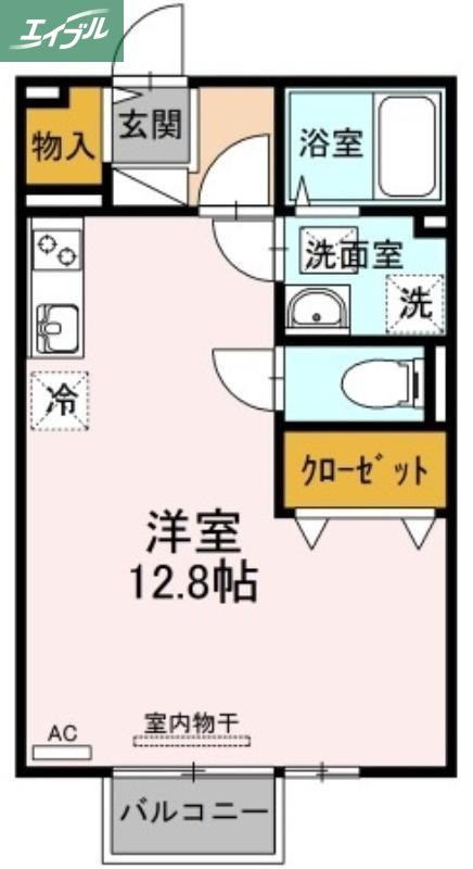 サニーハウス横井B棟(ワンルーム/2階)の間取り写真