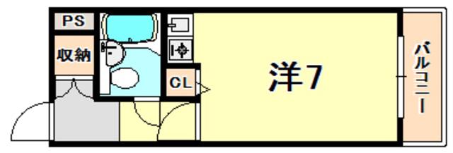 メゾンドゥロイ(ワンルーム/2階)の間取り写真