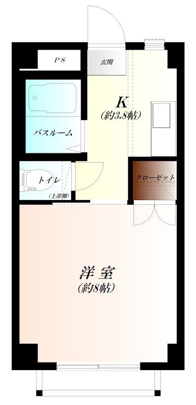 KAWATAハイツ WIFI対応(1K/3階)の間取り写真