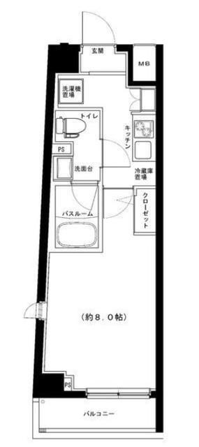 グランフォース豊島園AZ(1K/4階)の間取り写真