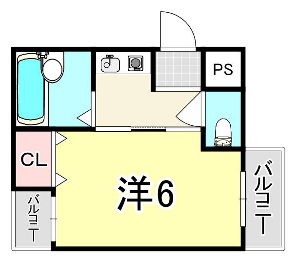 SKハイム(1K/3階)の間取り写真