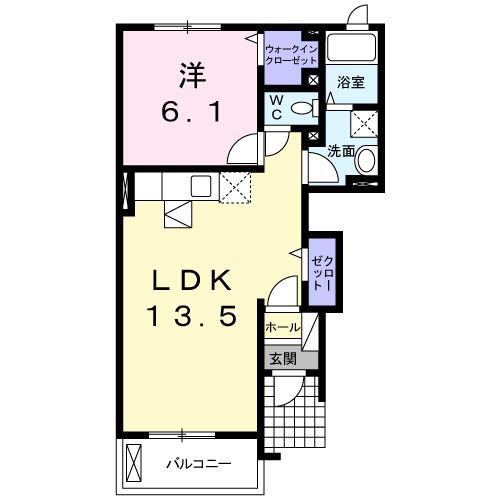 シェリル(1LDK/1階)の間取り写真