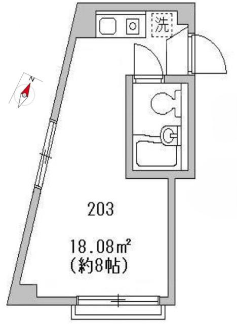 エスティエムズ杉並(ワンルーム/2階)の間取り写真