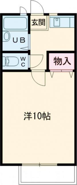 ビーラインイシイD(1K/2階)の間取り写真