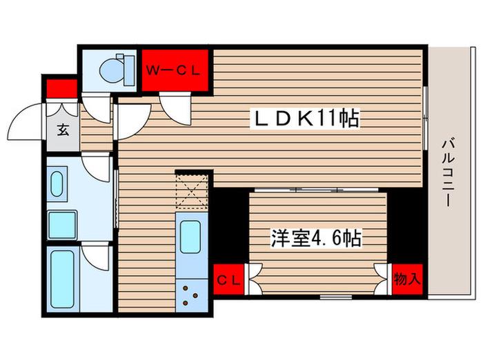 HF両国レジデンス(1LDK/7階)の間取り写真